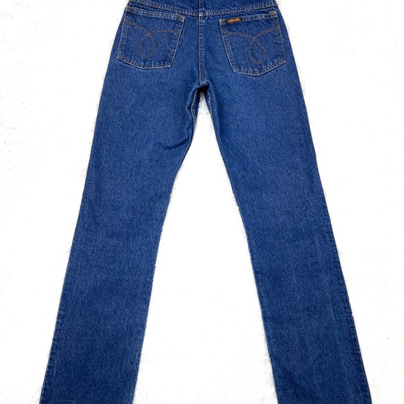 VINTAGE |•SADDLE KING•| Dark Wash Straight Leg Vintage Blue Jeans - Picture 3 of 14